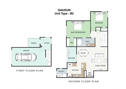 2 bedroom 1 bathroom Floor plan B at Landing at Round Rock, Round Rock, TX